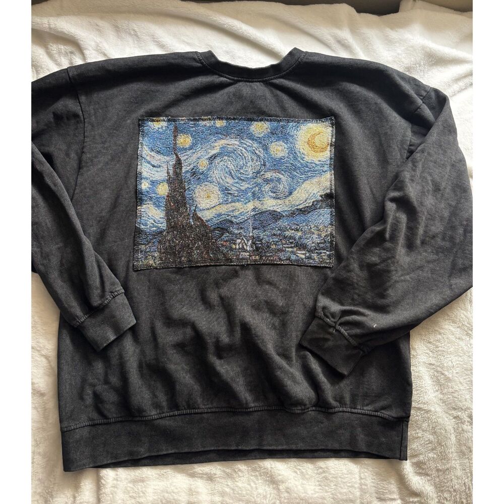 Freshly Painted Van Gogh Starry Night Tapestry Sweatshirt XL Art Indie